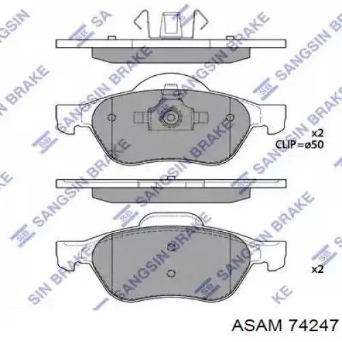 74247 Asam Передні гальмівні колодки