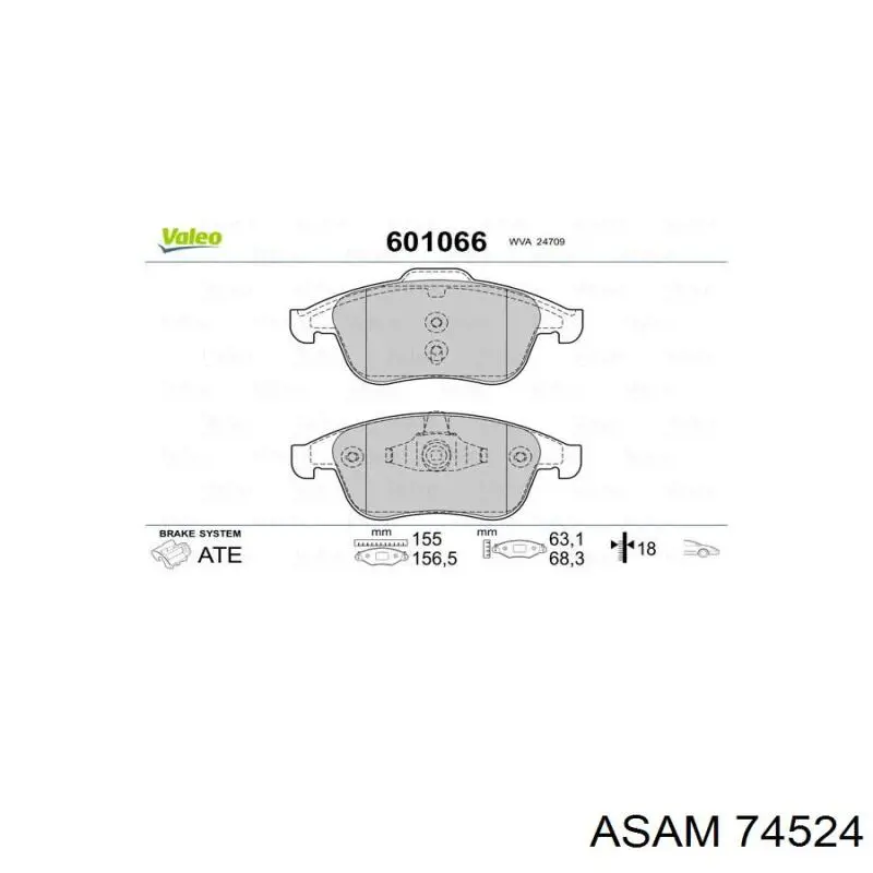 74524 Asam Передні гальмівні колодки