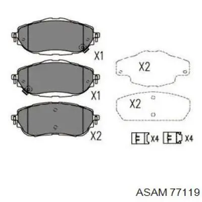 Гальмівні колодки Asam 77119 ціна, від 21.45 USD