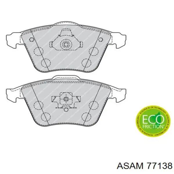 Колодки гальмівні передні, дискові 77138 Asam