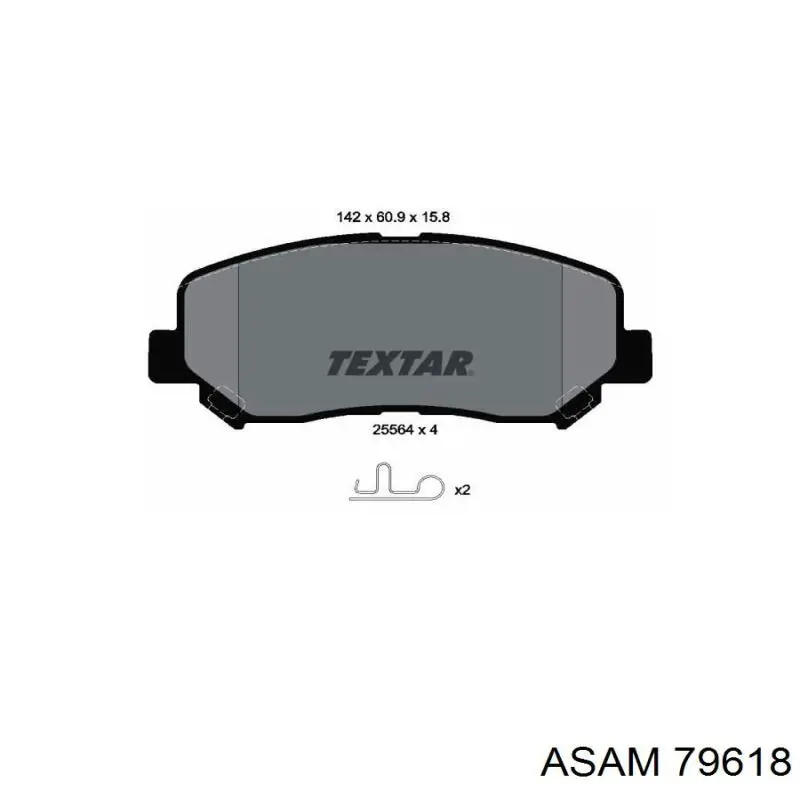 Колодки гальмівні передні, дискові 79618 Asam