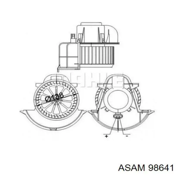 98641 Asam двигун вентилятора пічки (обігрівача салону)