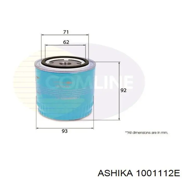 1001112E Ashika Фільтр масла