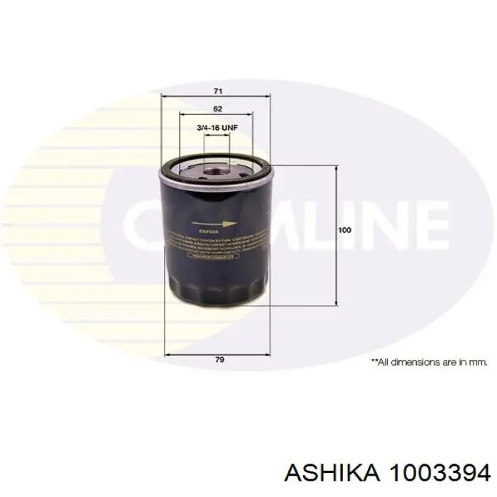1003394 Ashika Фільтр масла