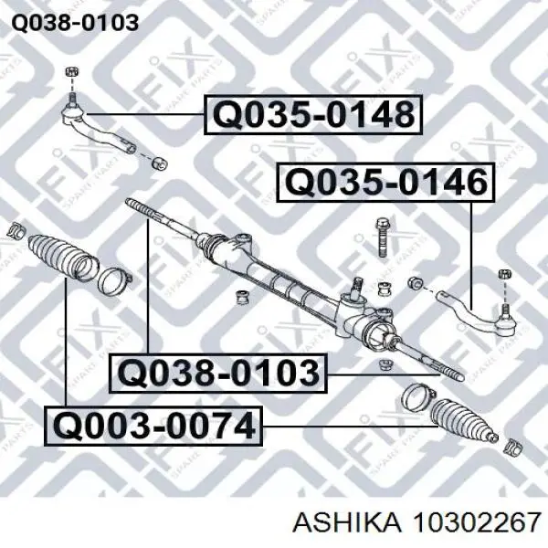 Тяга рульова поперечна Ashika 10302267 ціна, від 10.61 USD