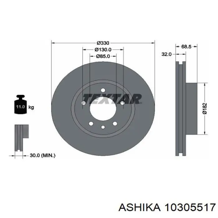 Тяга рульова поперечна Ashika 10305517 ціна, від 11.56 USD