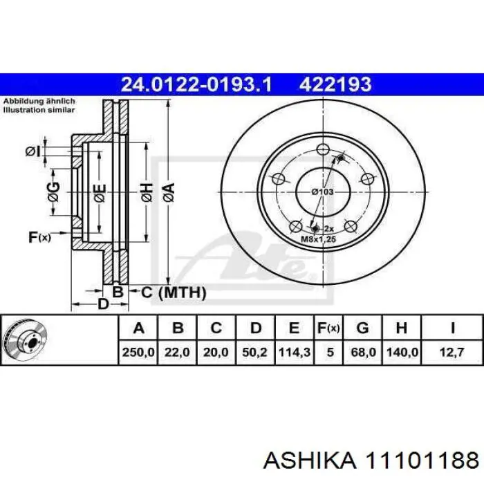 Наконечник рульовий Ashika 11101188 ціна, від 8.23 USD