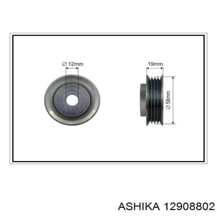 12908802 Ashika ролик натягувача приводного ременя