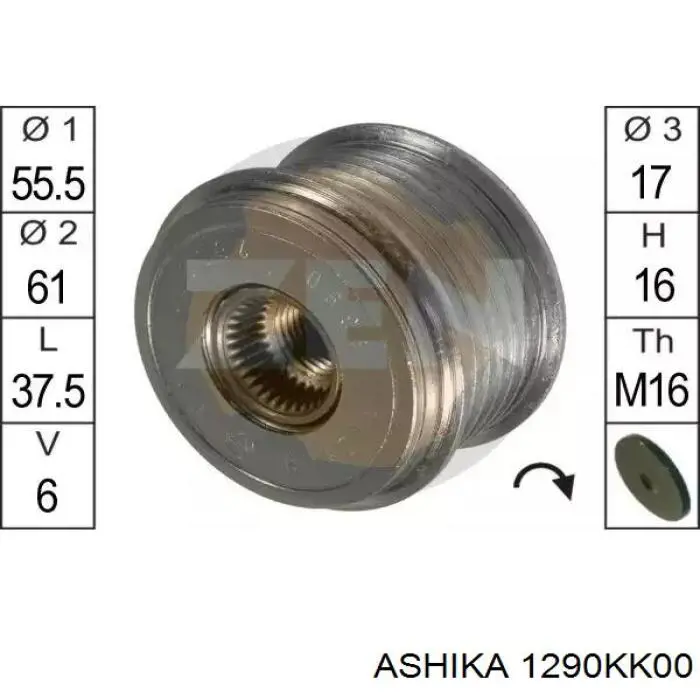 Ролик приводного ременя, паразитний Ashika 1290KK00 ціна, від 11.54 USD