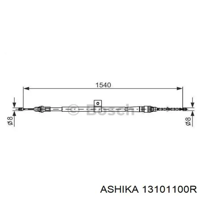 Трос ручного гальма задній, правий C71021ABE ABE