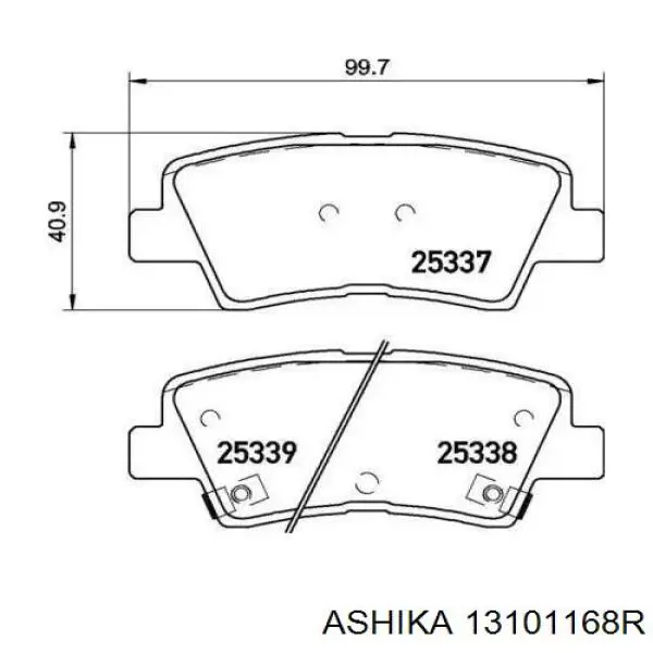 Трос ручника задній правий Ashika 13101168R