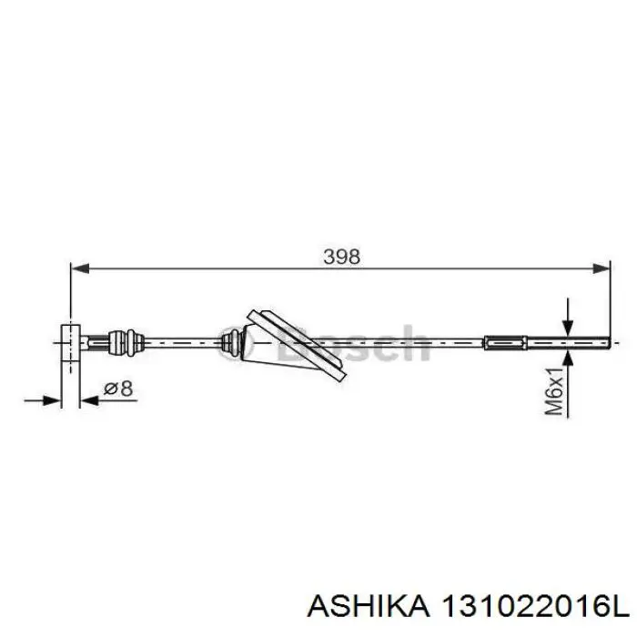 Трос ручного гальма задній, лівий 131022016L Ashika