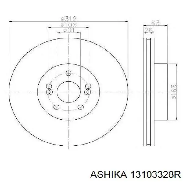 Трос стоянкового гальма задній правий Ashika 13103328R ціна, від 21.13 USD