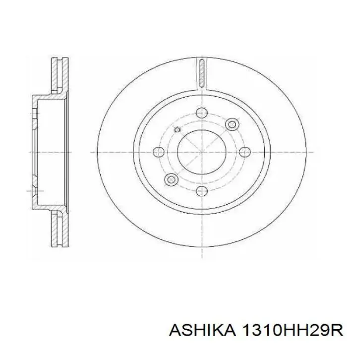 1310HH29R Ashika Трос ручного гальма задній, правий