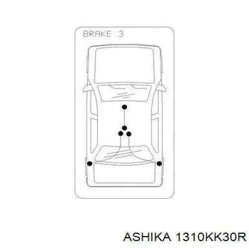 Трос ручного гальма задній, правий 1310KK30R Ashika