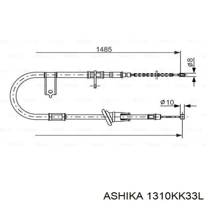 1310KK33L Ashika Трос ручника задній лівий