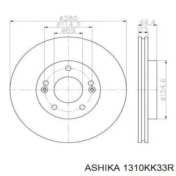 Трос стоянкового гальма задній правий Ashika 1310KK33R ціна, від 19.76 USD