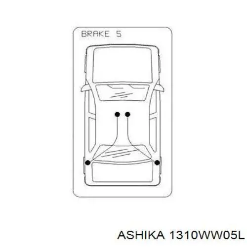 Купити 1310WW05L Ashika Трос ручного гальма задній, лівий