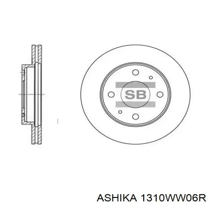 1310WW06R Ashika Трос ручного гальма задній, правий