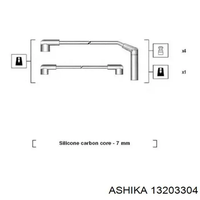 Високовольтні дроти 13203304 Ashika