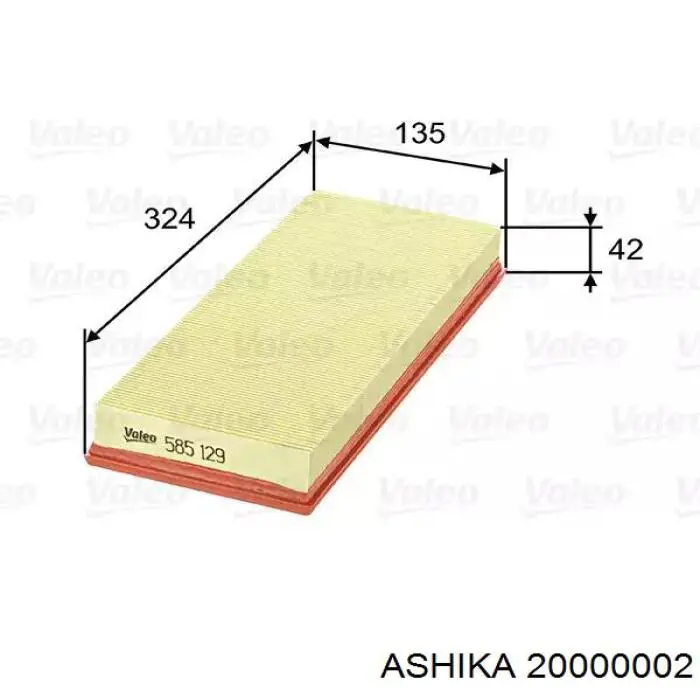 Повітряний фільтр 20000002 Ashika
