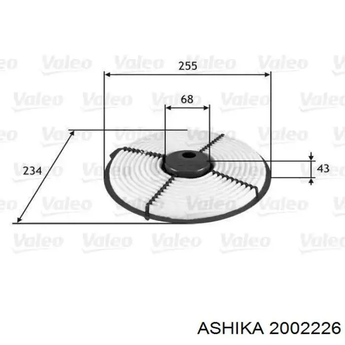 Елемент повітряного фільтра Ashika 2002226 ціна, від 4.58 USD