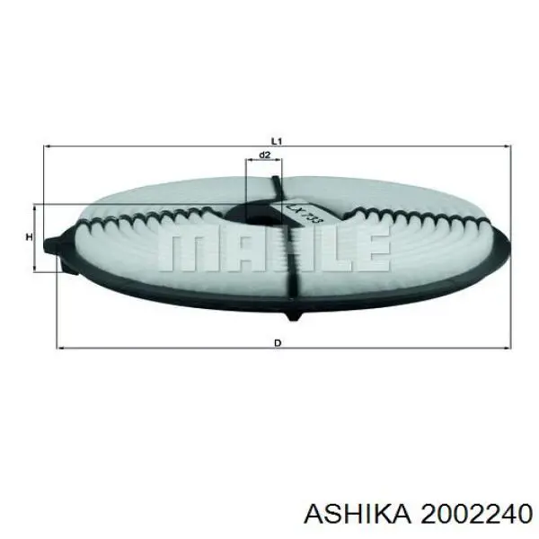 2002240 Ashika фільтр повітряний