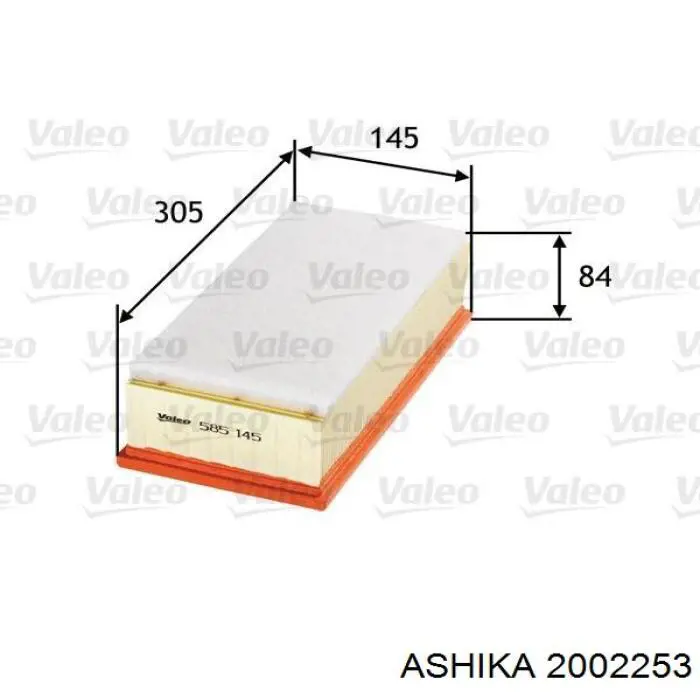 Повітряний фільтр 2002253 Ashika