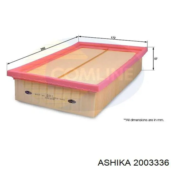 Фільтр повітряний Ashika 2003336