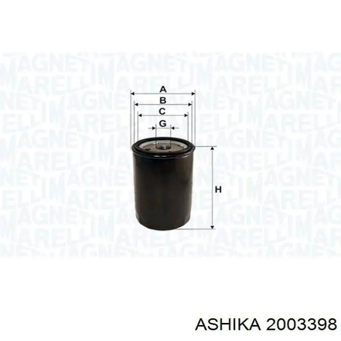Повітряний фільтр 2003398 Ashika