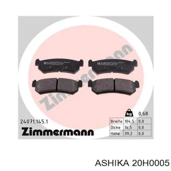 Повітряний фільтр 20H0005 Ashika