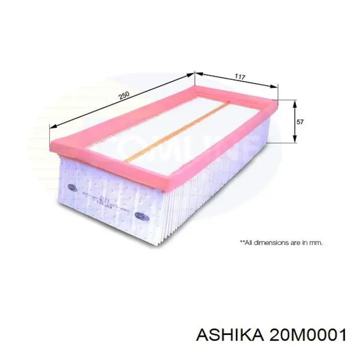 Повітряний фільтр 20M0001 Ashika