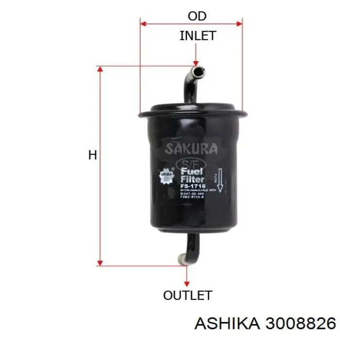 Фільтр тонкого очищення палива Ashika 3008826 ціна, від 5.15 USD