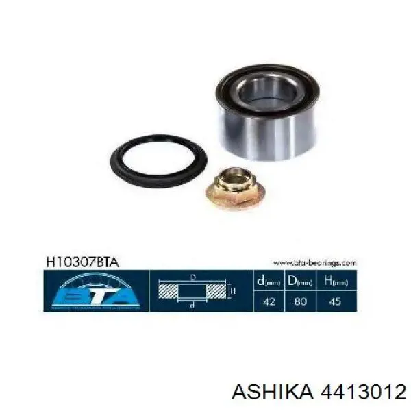 Купити 4413012 Ashika Підшипник ступиці передньої