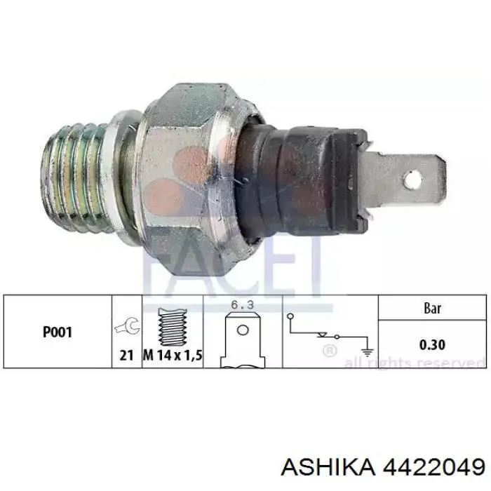 Підшипник піввісі заднього моста 4422049 Ashika