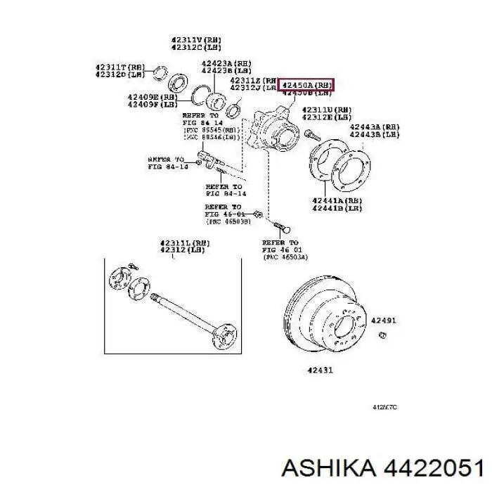 Підшипник маточини задньої 4422051 Ashika