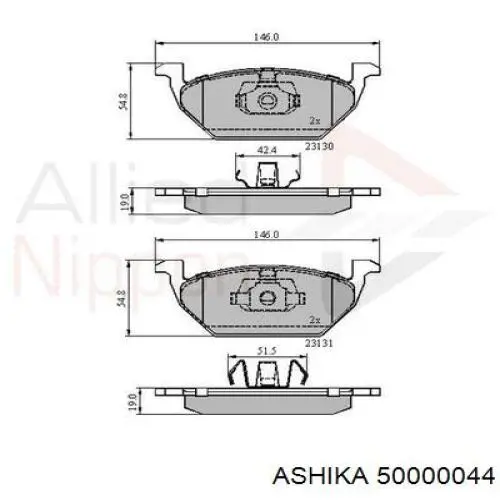 Тормозні колодки Ashika 50000044