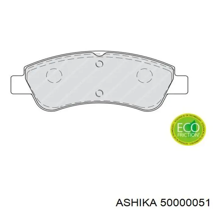 50000051 Ashika колодки гальмівні передні, дискові