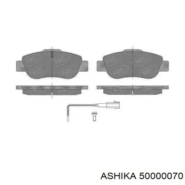 Передні тормозні колодки 50000070 Ashika