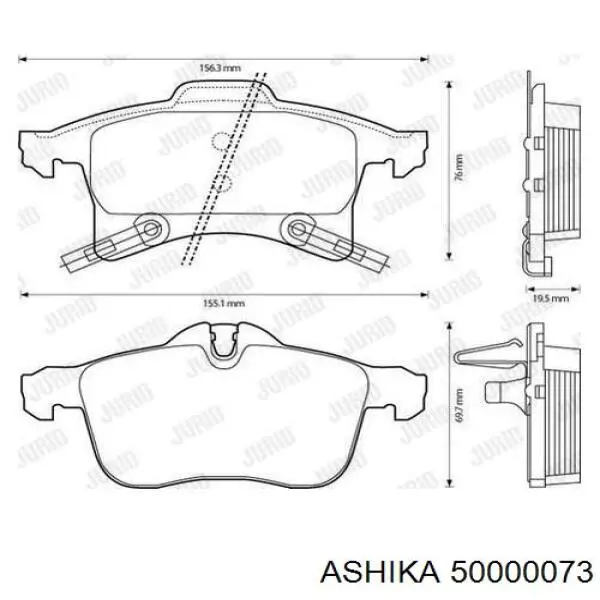 Передні тормозні колодки 50000073 Ashika
