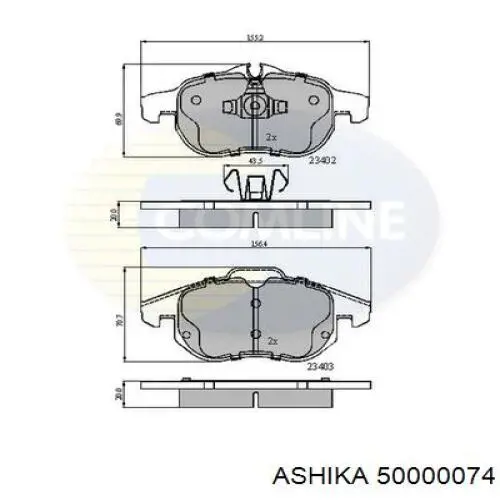 Передні тормозні колодки 50000074 Ashika