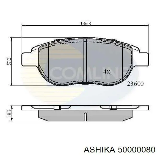 Тормозні колодки Ashika 50000080
