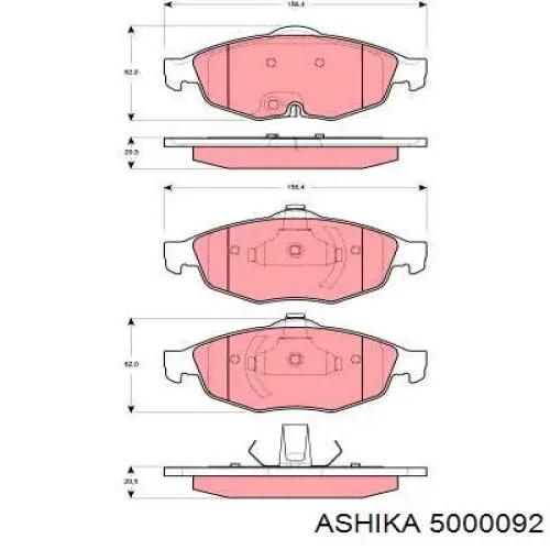 5000092 Ashika Передні гальмівні колодки