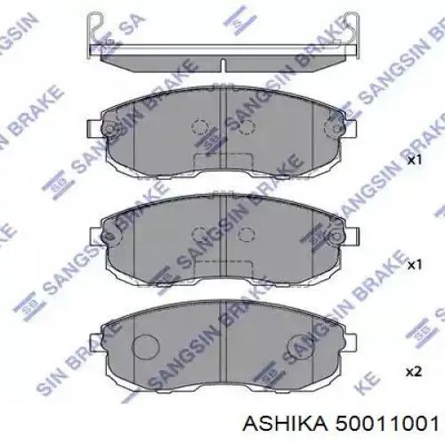 50011001 Ashika Передні гальмівні колодки