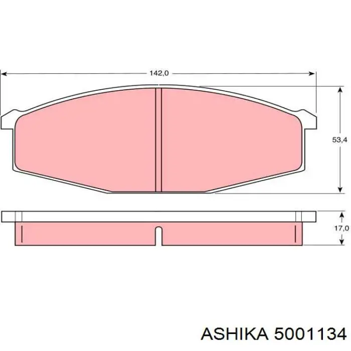 Купити 5001134 Ashika Колодки гальмівні передні, дискові