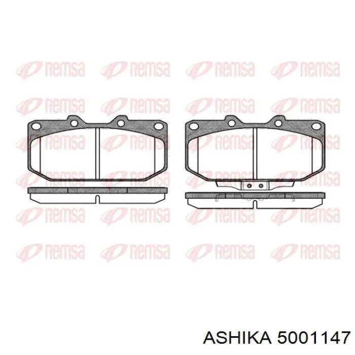 Колодки гальмівні передні, дискові 5001147 Ashika