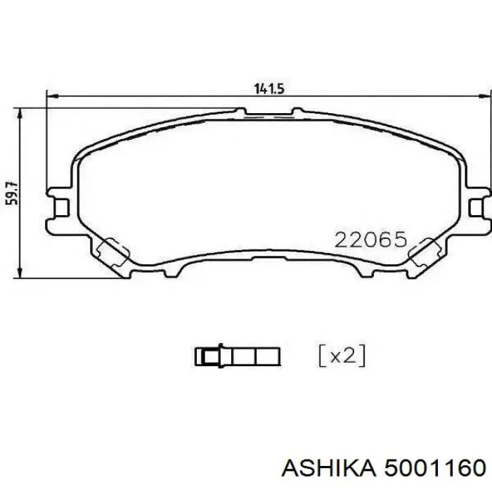 Гальмівні колодки Ashika 5001160 ціна, від 29.64 USD