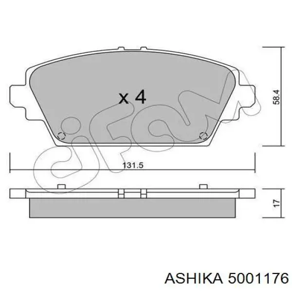 Гальмівні колодки Ashika 5001176 ціна, від 22.95 USD