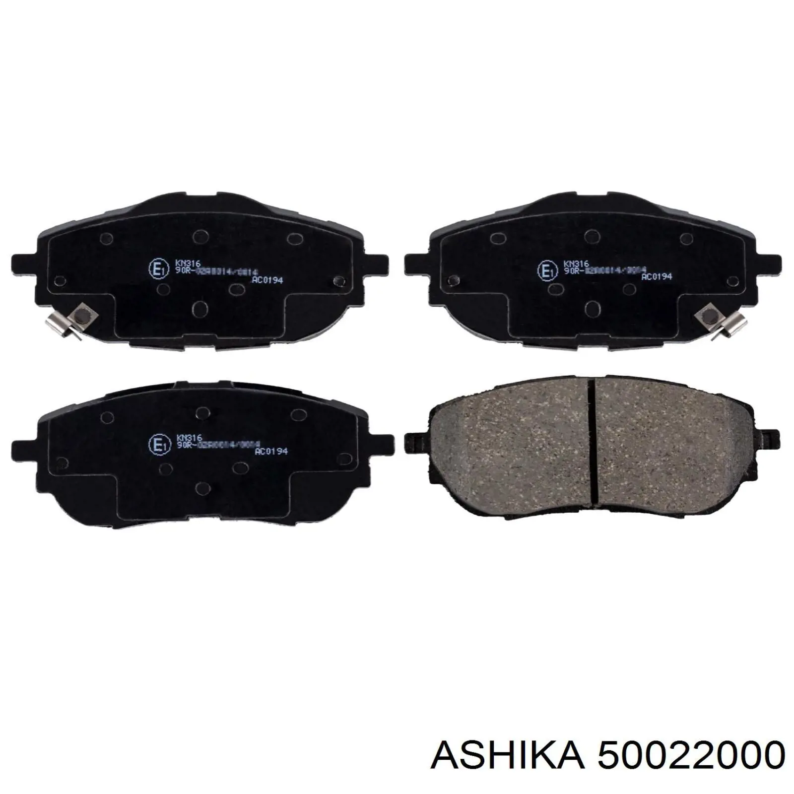 50022000 Ashika колодки гальмівні передні, дискові