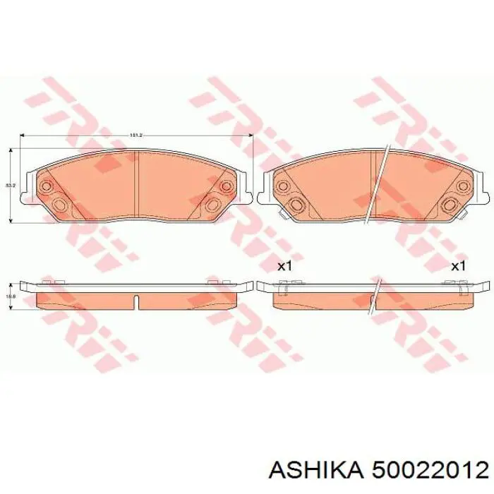 50022012 Ashika Передні гальмівні колодки